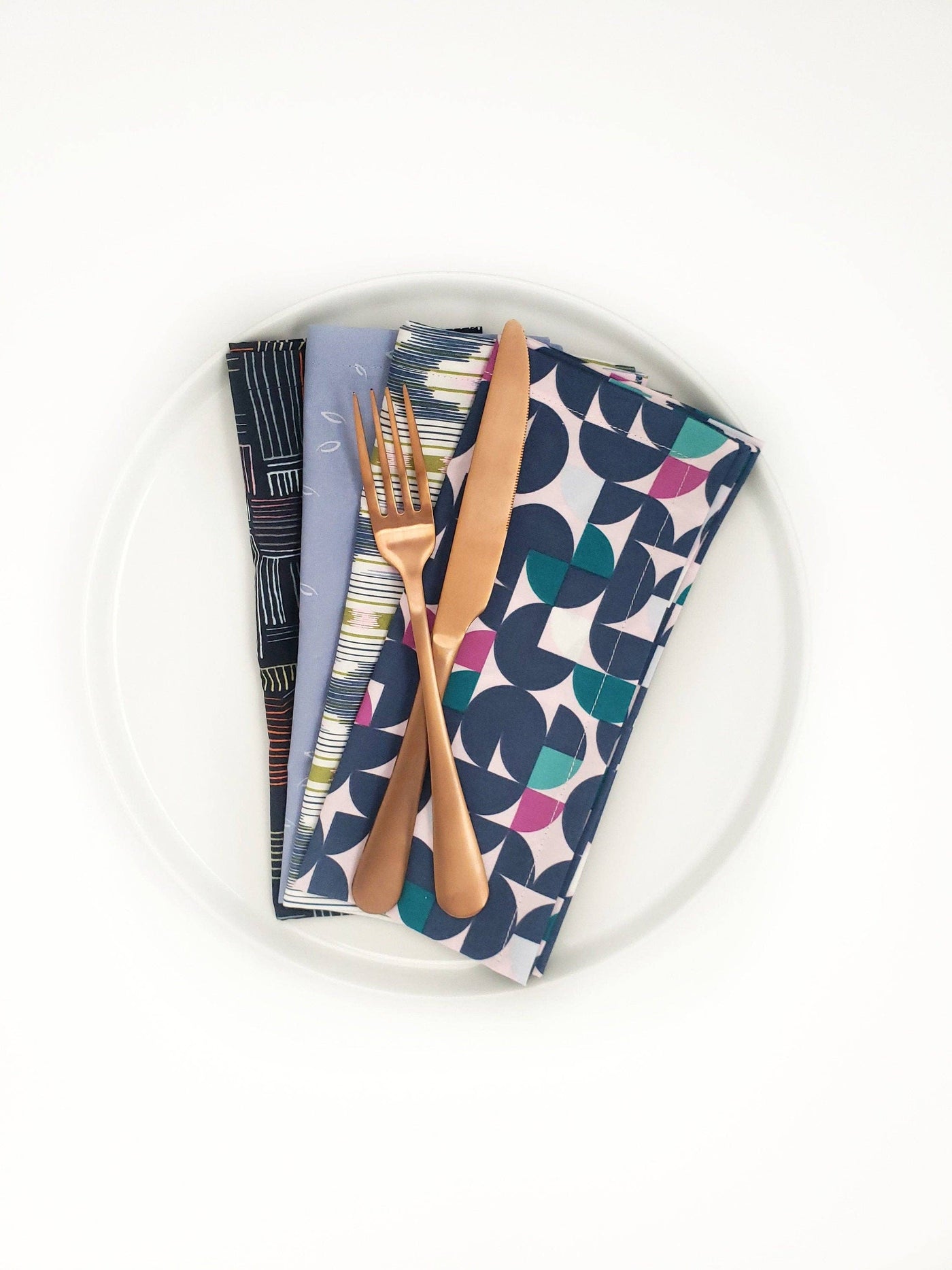 Modern Purple Cloth Napkins, Set of 4