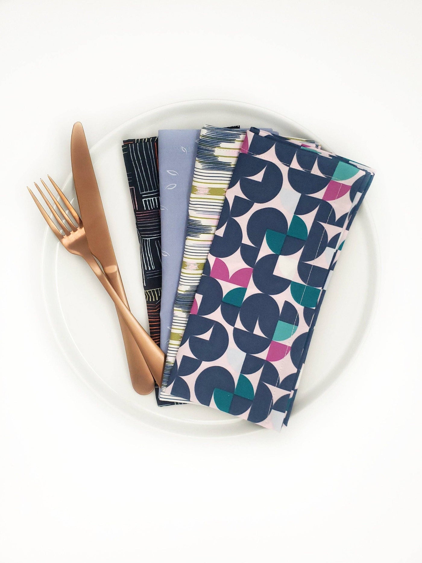 Modern Purple Cloth Napkins, Set of 4