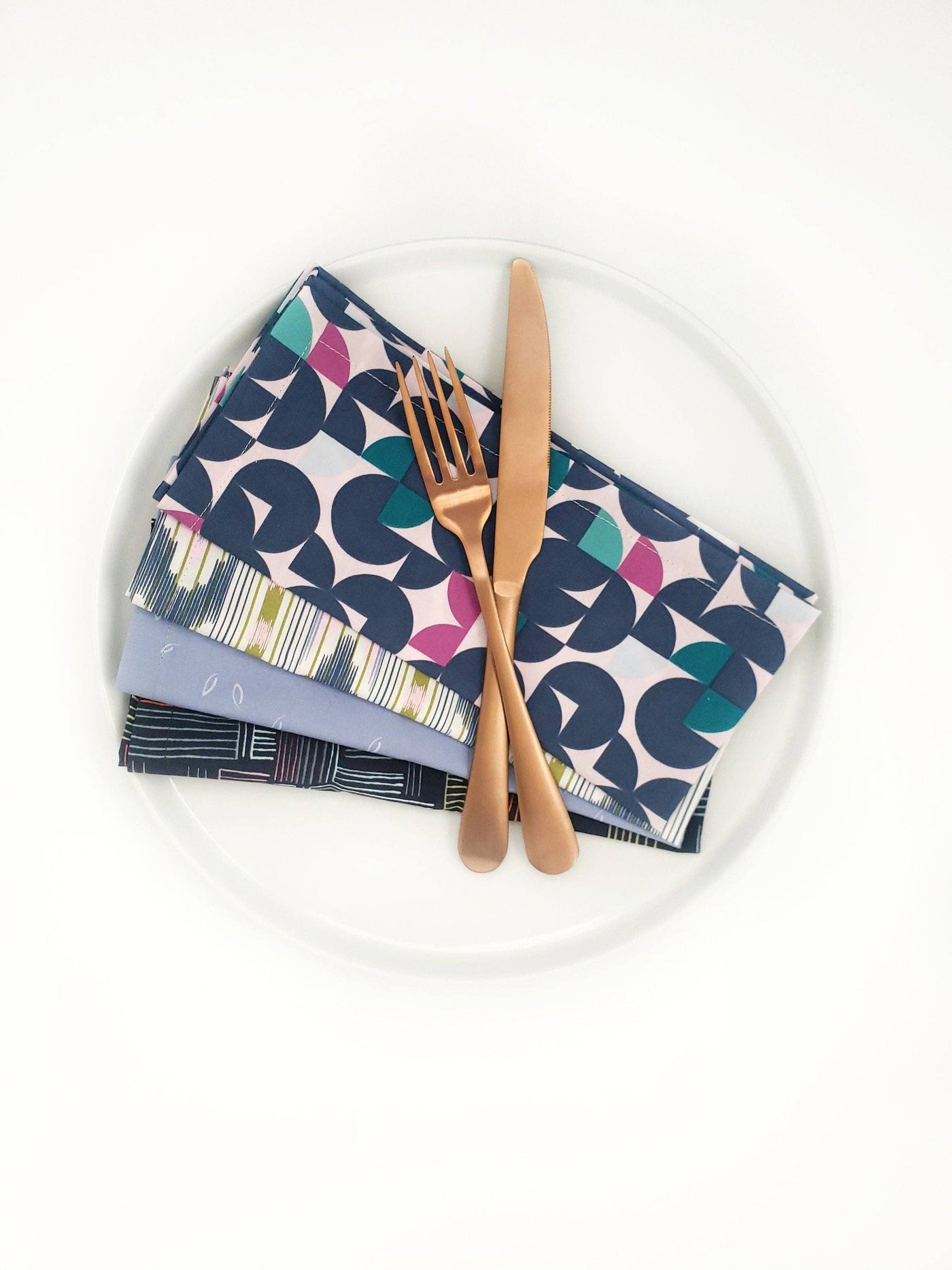 Modern Purple Cloth Napkins, Set of 4