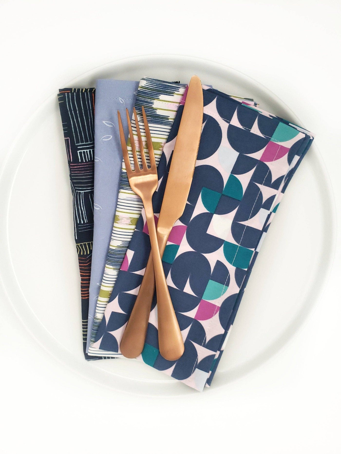 Modern Purple Cloth Napkins, Set of 4