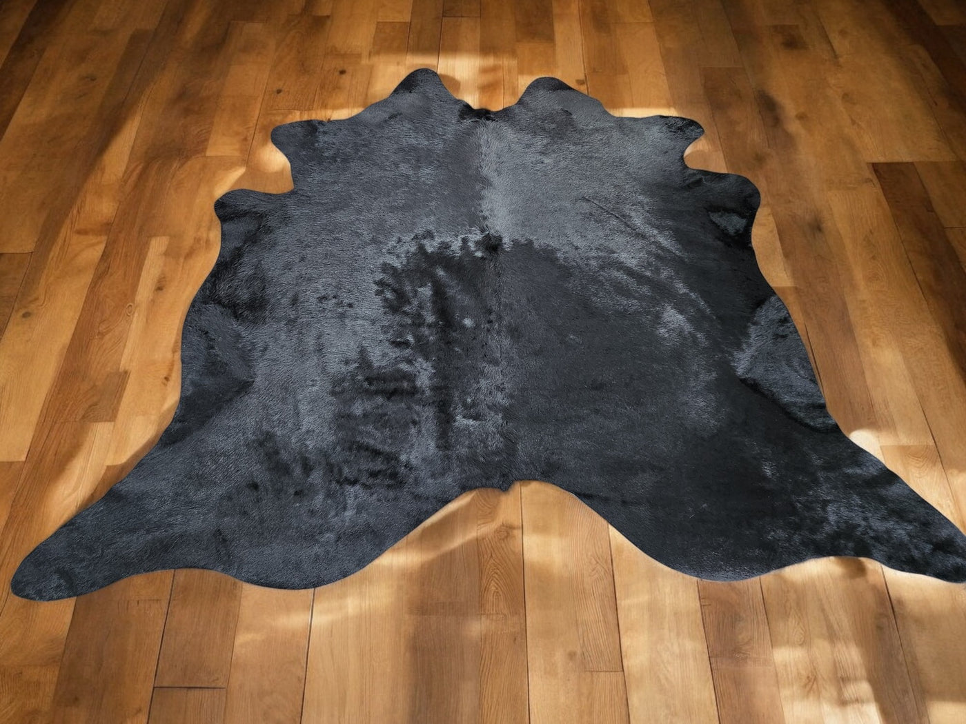 Solid Black Brazilian Cowhide Rug – Bold. Luxe. Timeless