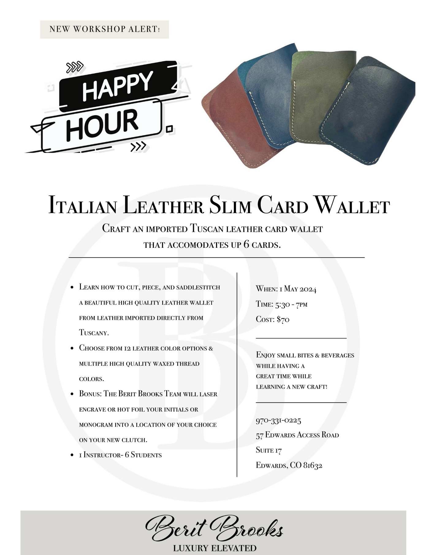 "Happy Hour" Slim Card Wallet Workshop