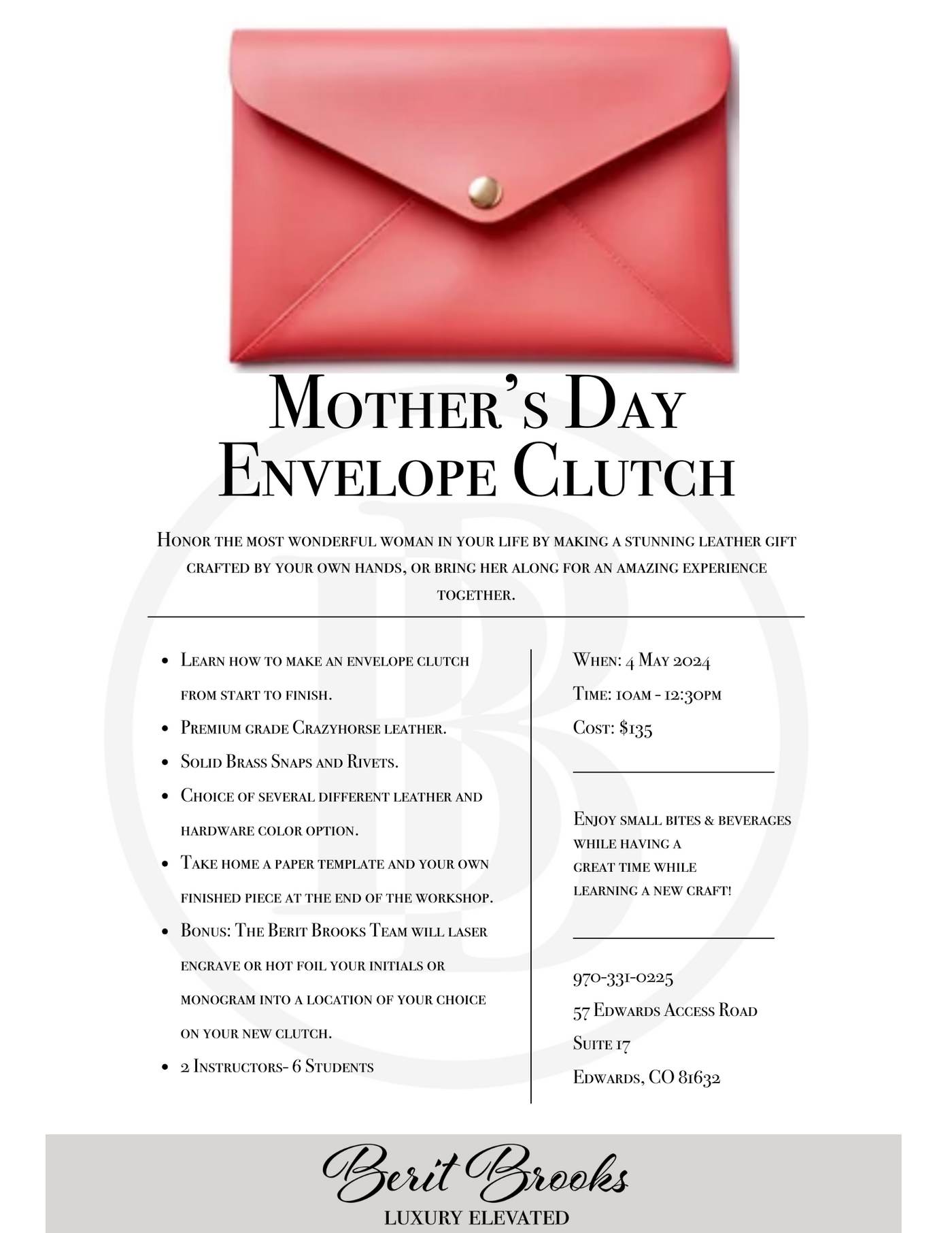 Mother's Day Envelope Clutch Workshop