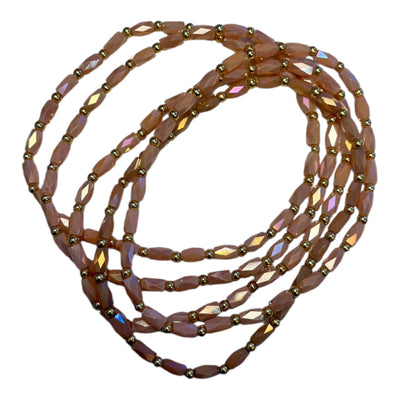 Iridescent Glass Faceted Bead Bracelets