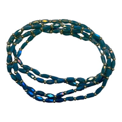 Iridescent Glass Faceted Bead Bracelets