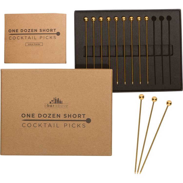 Cocktail Picks (12pc Short) Gold