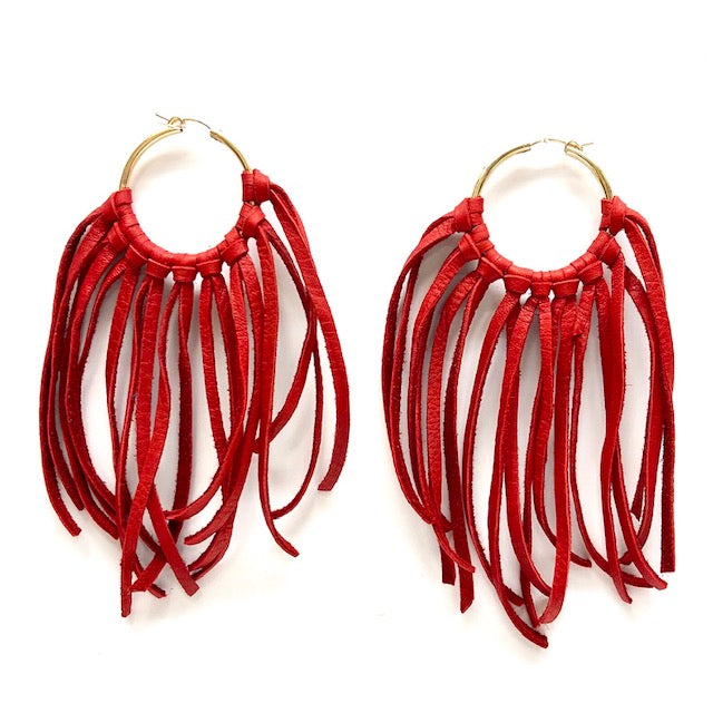 Boho Fringe Hoop Earrings