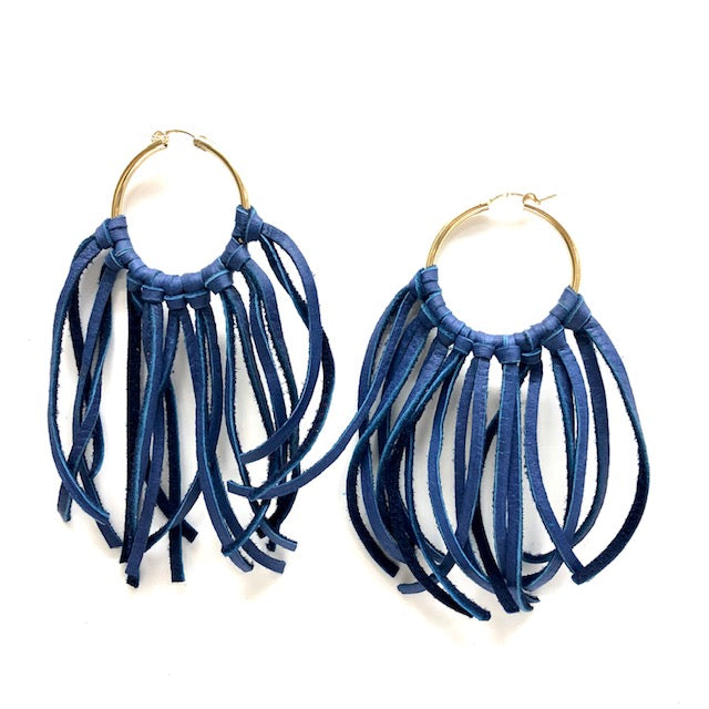 Boho Fringe Hoop Earrings