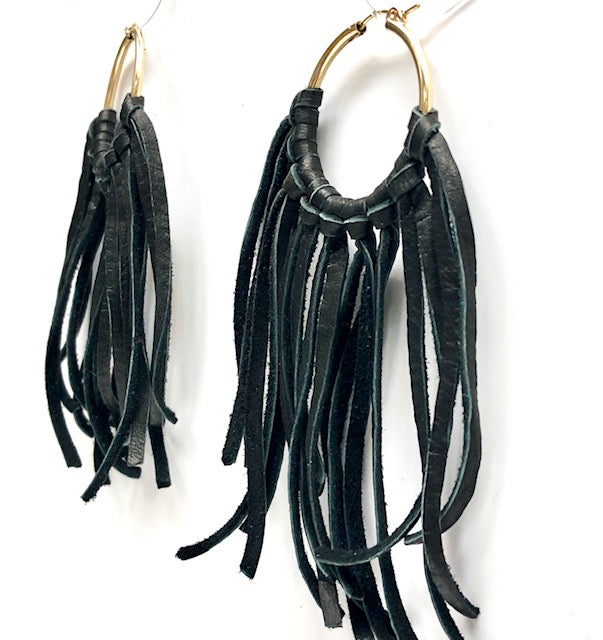 Boho Fringe Hoop Earrings